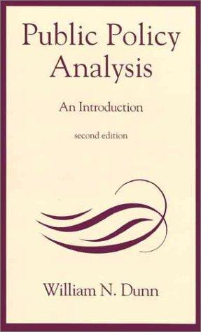 Cover of Public Policy Analysis