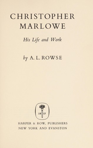 Cover of Christopher Marlowe