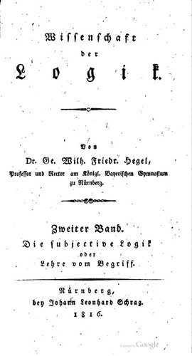 Cover of Wissenschaft der Logik