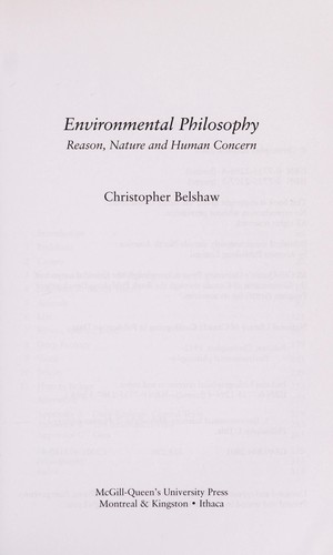 Cover of Environmental philosophy