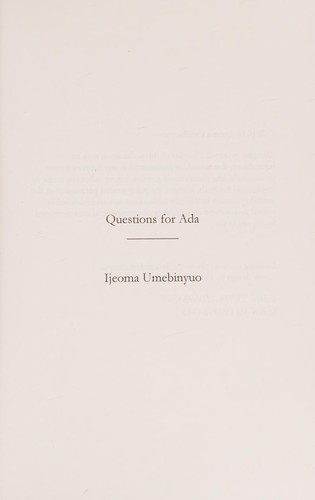 Cover of Questions for Ada