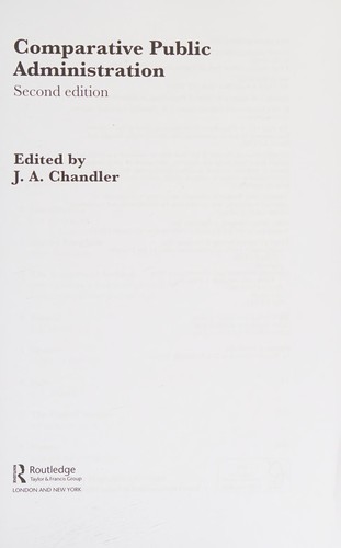 Cover of Comparative public administration