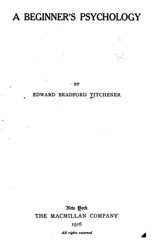 Cover of A beginner's psychology