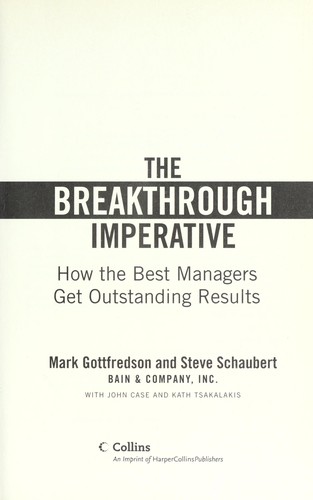 Cover of The breakthrough imperative
