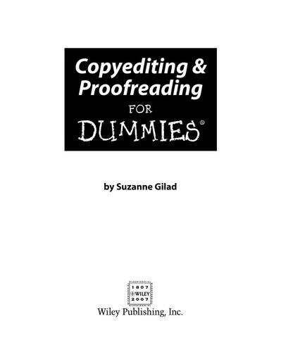 Cover of Copyediting & proofreading for dummies