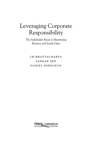 Cover of Leveraging corporate responsibility