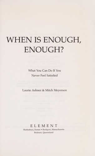 Cover of When is enough, enough?
