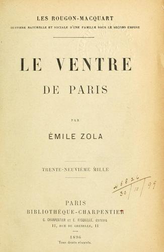 Cover of Le ventre de Paris