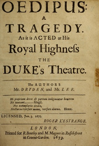 Cover of Oedipus