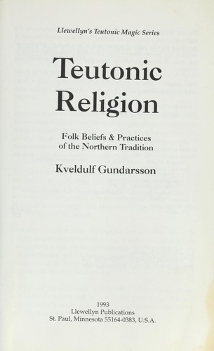 Cover of Teutonic religion
