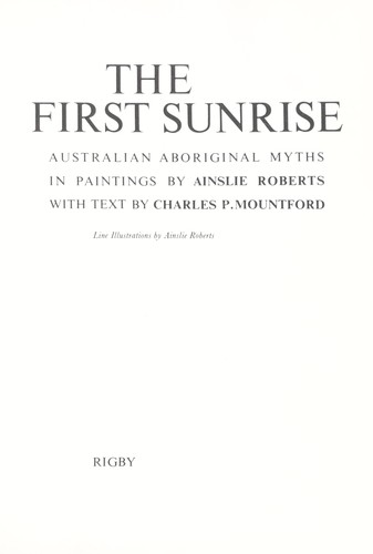 Cover of The first sunrise