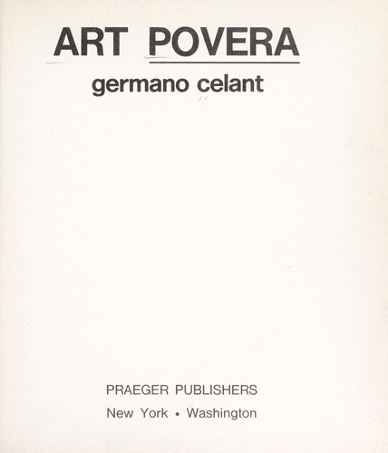 Cover of Arte povera