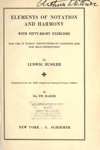Cover of Musikalische Elementarlehre