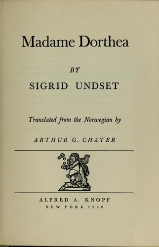 Cover of Madame Dorthea