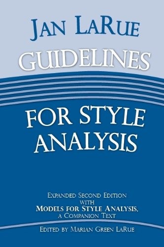 Cover of Guidelines for style analysis