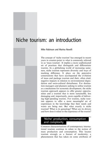 Cover of Niche tourism