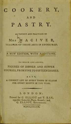 Cover of Cookery and pastry
