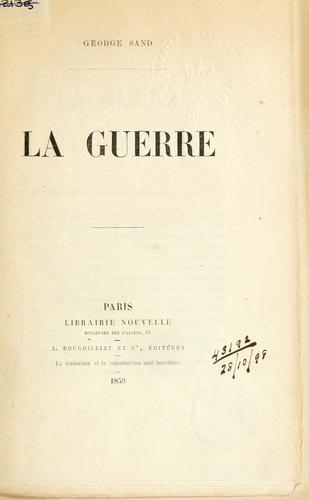 Cover of La guerre