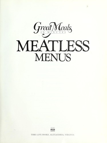 Cover of Meatless menus