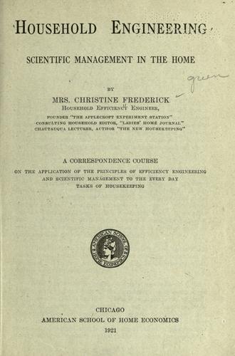 Cover of Household engineering