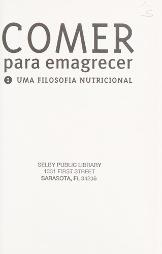 Cover of Comer para emagrecer