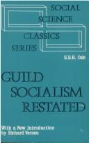 Cover of Guild socialism re-stated