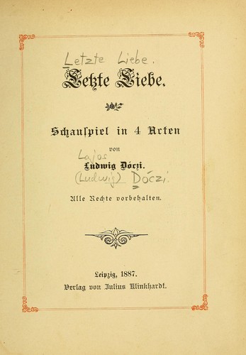 Cover of Letzte Liebe