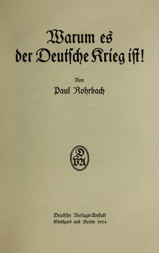 Cover of Der Deutsche Krieg
