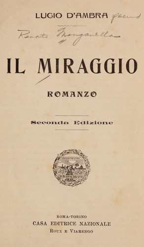 Cover of Il miraggio