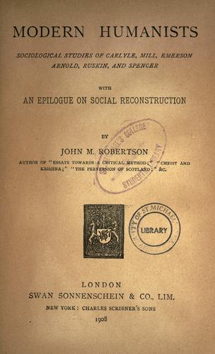 Cover of Modern humanists