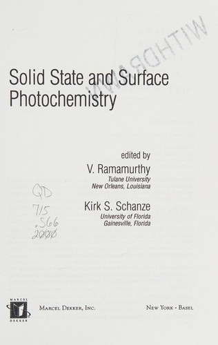 Cover of Solid state and surface photochemistry