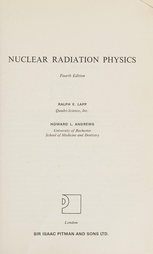 Cover of Nuclear radiation physics