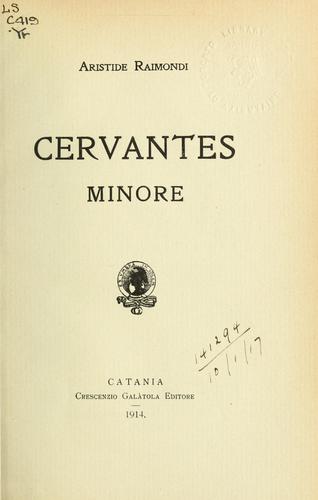 Cover of Cervantes minore