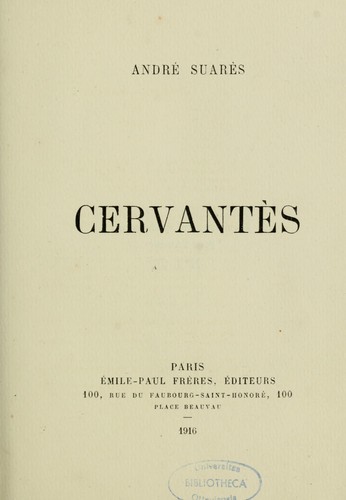 Cover of Cervantès