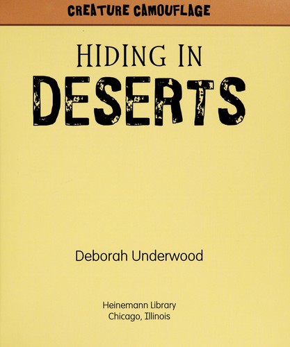 Cover of Hiding in deserts