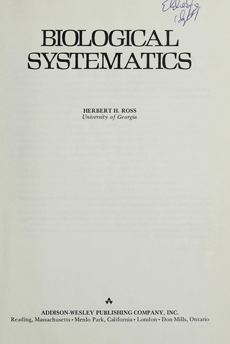 Cover of Biological systematics
