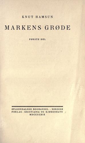 Cover of Markens grøde