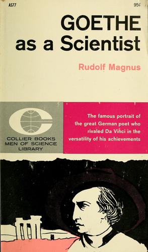 Cover of Goethe as a scientist