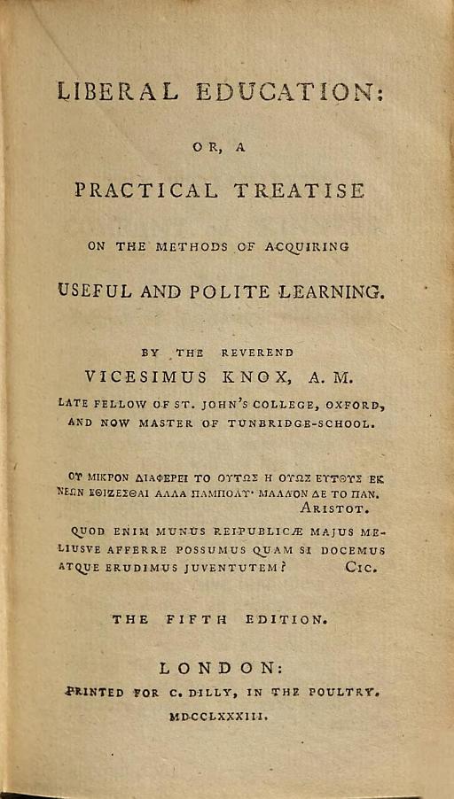 Cover of Liberal education