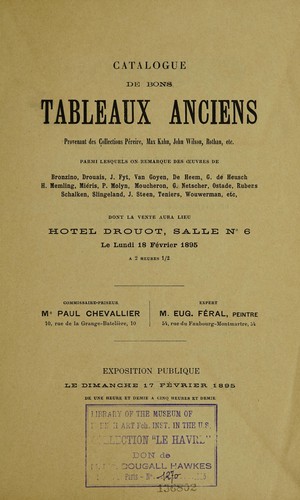 Cover of Tableaux anciens