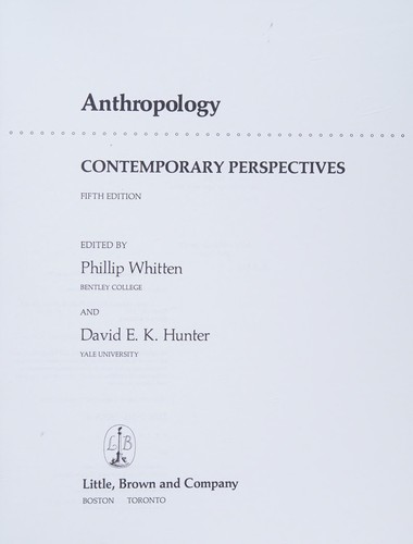 Cover of Anthropology
