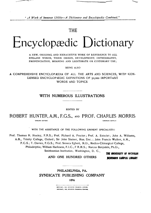 Cover of The Encyclopaedic Dictionary