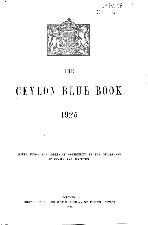 Cover of Ceylon Blue Book