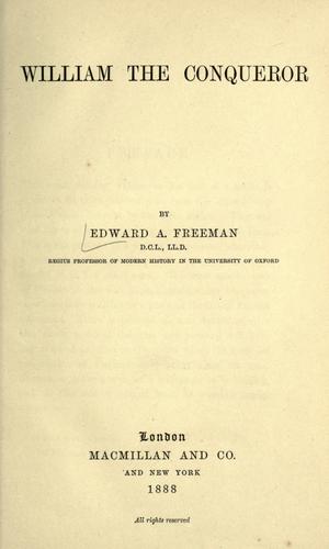Cover of William the Conqueror