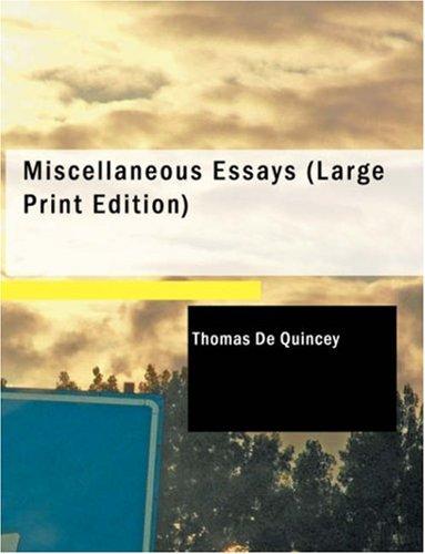 Cover of Miscellaneous Essays