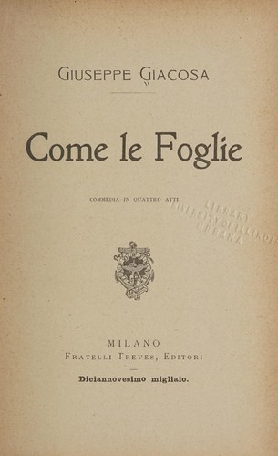 Cover of Come le foglie