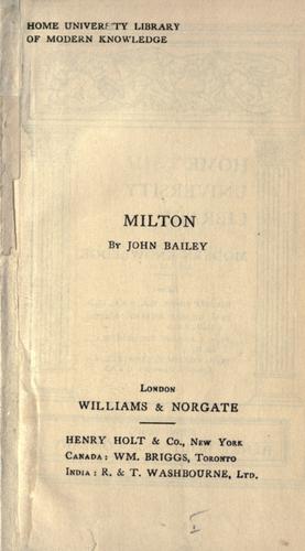 Cover of Milton