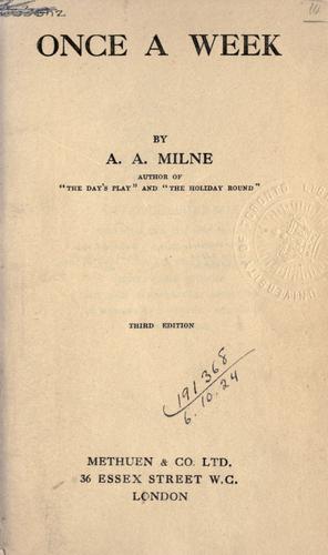 Cover of Once a week