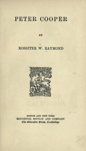 Cover of Peter Cooper