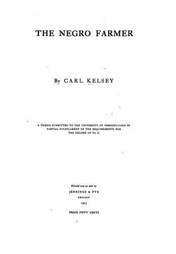 Cover of The Negro Farmer